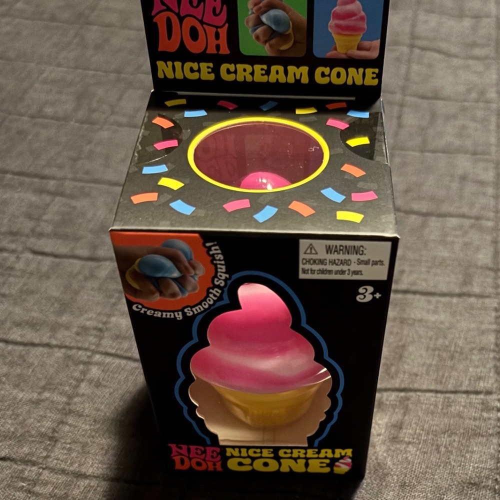 Schylling NeeDoh Nice Cream Cone Pink Yellow 2026 Squishy Sensory Fidget Toy New